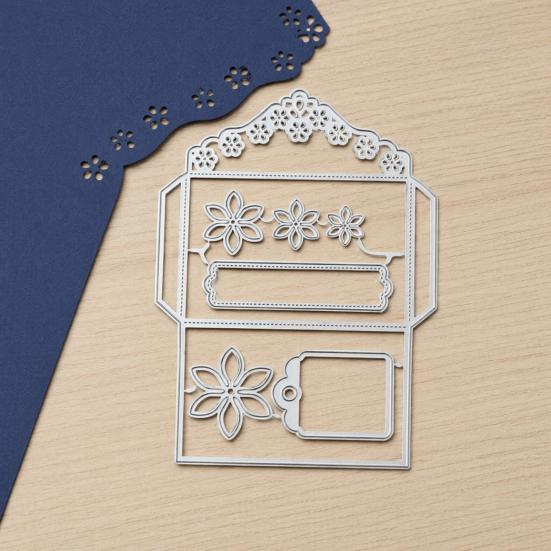 Lace Envelope Die for Scrapbooking, Flower Envelope Metal Cutting Dies, Card Making Die Cut for Decoupage Gift DIY Birthday Card Paper Craft Supplies