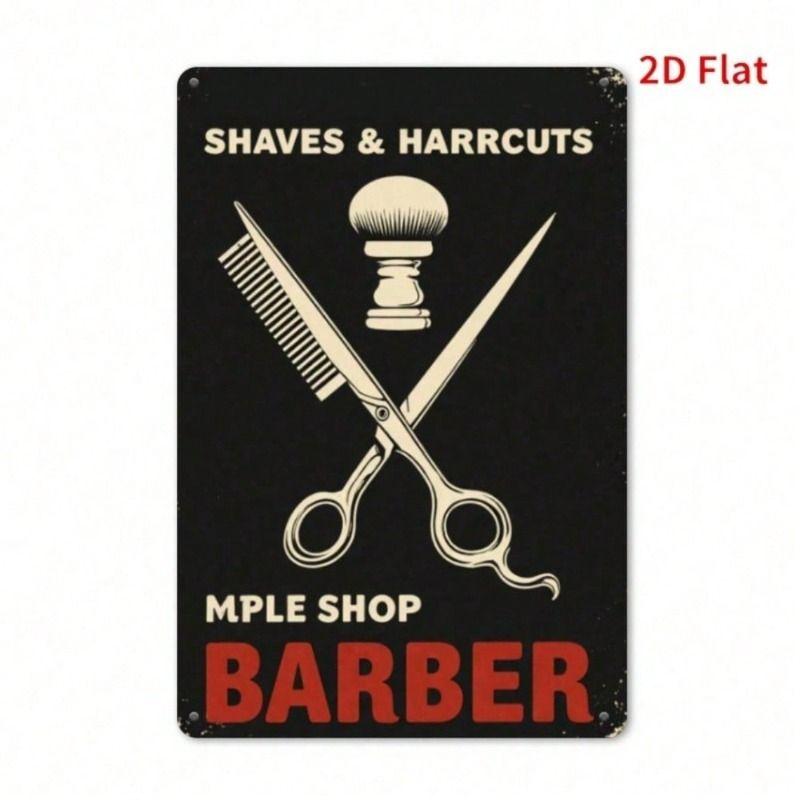Metal Wall Art Vintage Barber Shop Decor for Salon