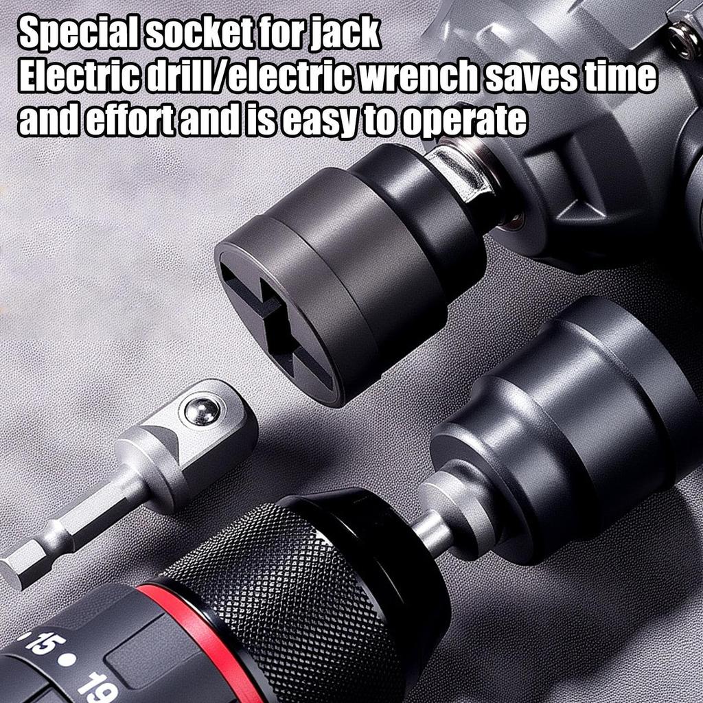 OneV FT Car Jack Socket | RV Scissor Jack Stabilizer Socket,Drill Adapter Accessories for Car Maintenance Stall Truck Garage