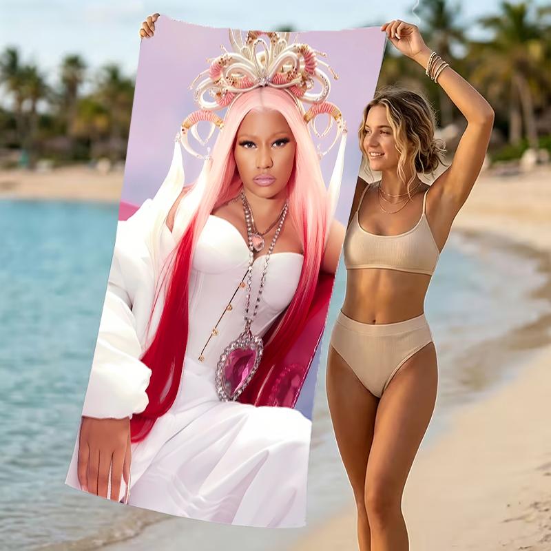 Beach Towel with Nicki Minaj Pattern - Soft,absorbent,machine Washable Lightweight&Modern,swimming,Travel Essentials