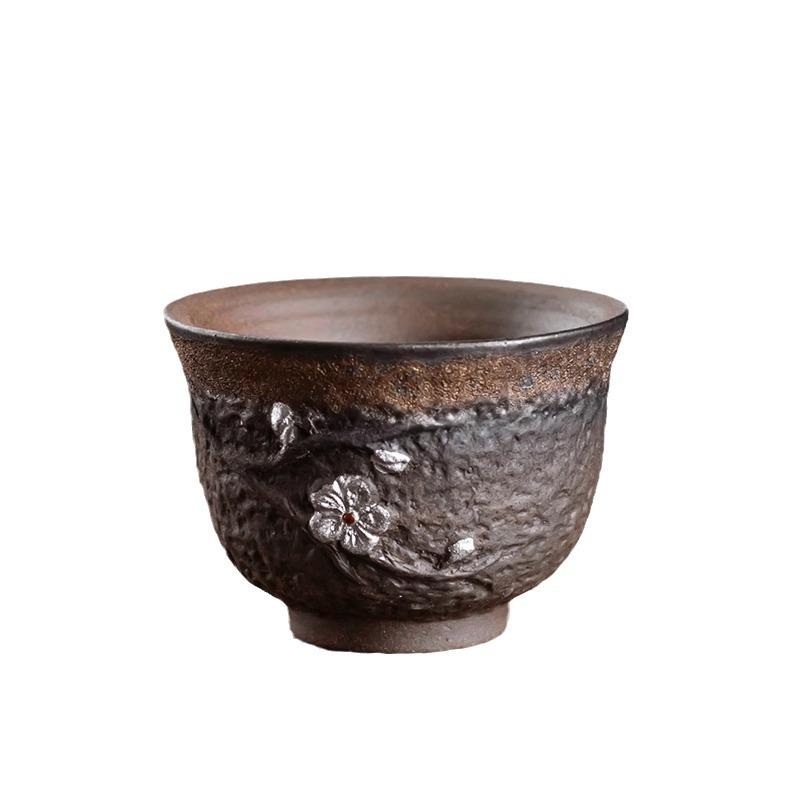 Liu Yin ceramiczny kubek do herbaty z grubej ceramiki pojedynczy ceramiczny kubek ceramiczny ręcznie robiony kubek do herbaty zestaw do herbaty Kung Fu nieglazurowany pozłacany kubek mistrza kubek do herbaty