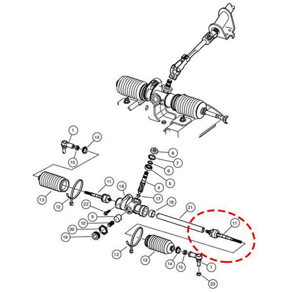 Club Car Pioneer Steering Rack Inner Tie Rod for Electric Sightseeing Cars