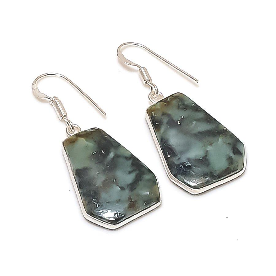 Natural Tibetan Turquoise 925 Sterling Silver Jewelry Earring 1.69  AE-12088