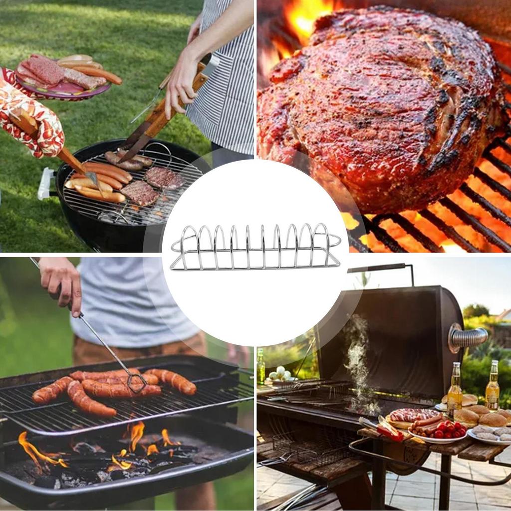 Grilled Rib Rack Can Support 9 Rows Of Ribs Air Fryer Stainless Steel Barbecue Grill Rack Non-stick Cooking Tool For Air Fryer