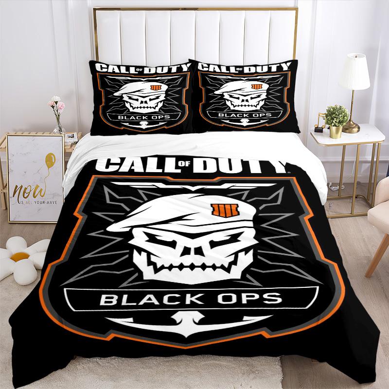 Call Duty Black Ops Estampado de Emblema Juego de Cama de 3 Piezas Funda Nórdica con 2 Fundas de Almohada Regalo de Cumpleaños para el Hogar