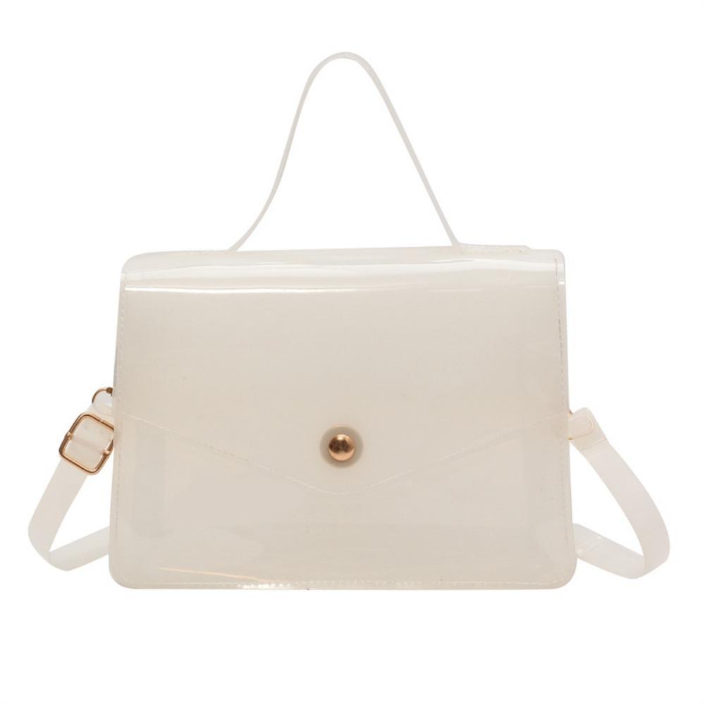 

Водонепроницаемая прозрачная сумка-мешок из желе на плечо Портативная женская сумка Маленькая свежая прозрачная сумка-тоут Лето белый