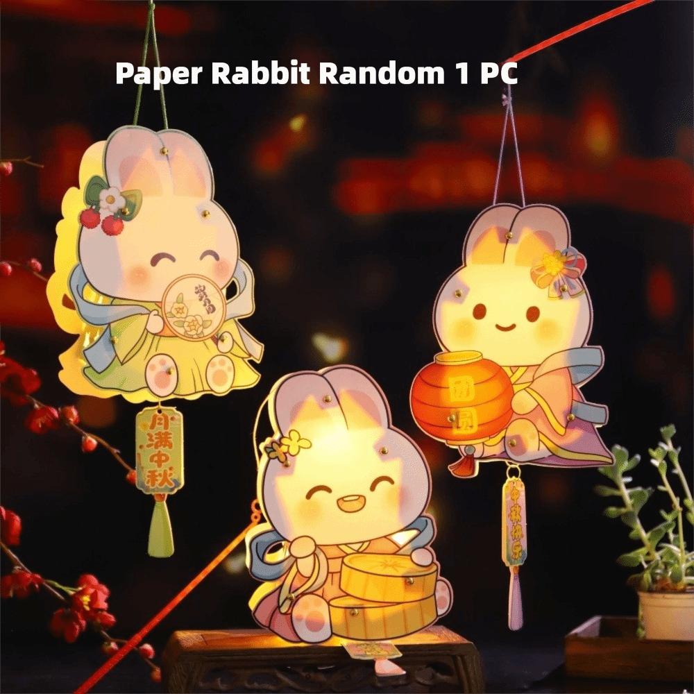 

ПВХ Мультяшный Фонарь Кролик Детский DIY Набор Материалов Фонарь на Праздник Середины Осени Детский Подарок E