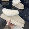 2026 New Winter Women Real Sheepskin Wool Ultra Mini Platform Ankle Snow Boots Classic Natural Fur Warm Thick Sole Shoe Slippers