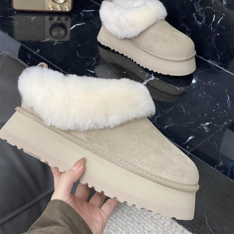 2026 New Winter Women Real Sheepskin Wool Ultra Mini Platform Ankle Snow Boots Classic Natural Fur Warm Thick Sole Shoe Slippers
