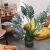 12/18/24 Folhas Plantas Artificiais de Bananeira Folhas Falsas de Palmeira Plantas Decoração de Mesa de Escritório