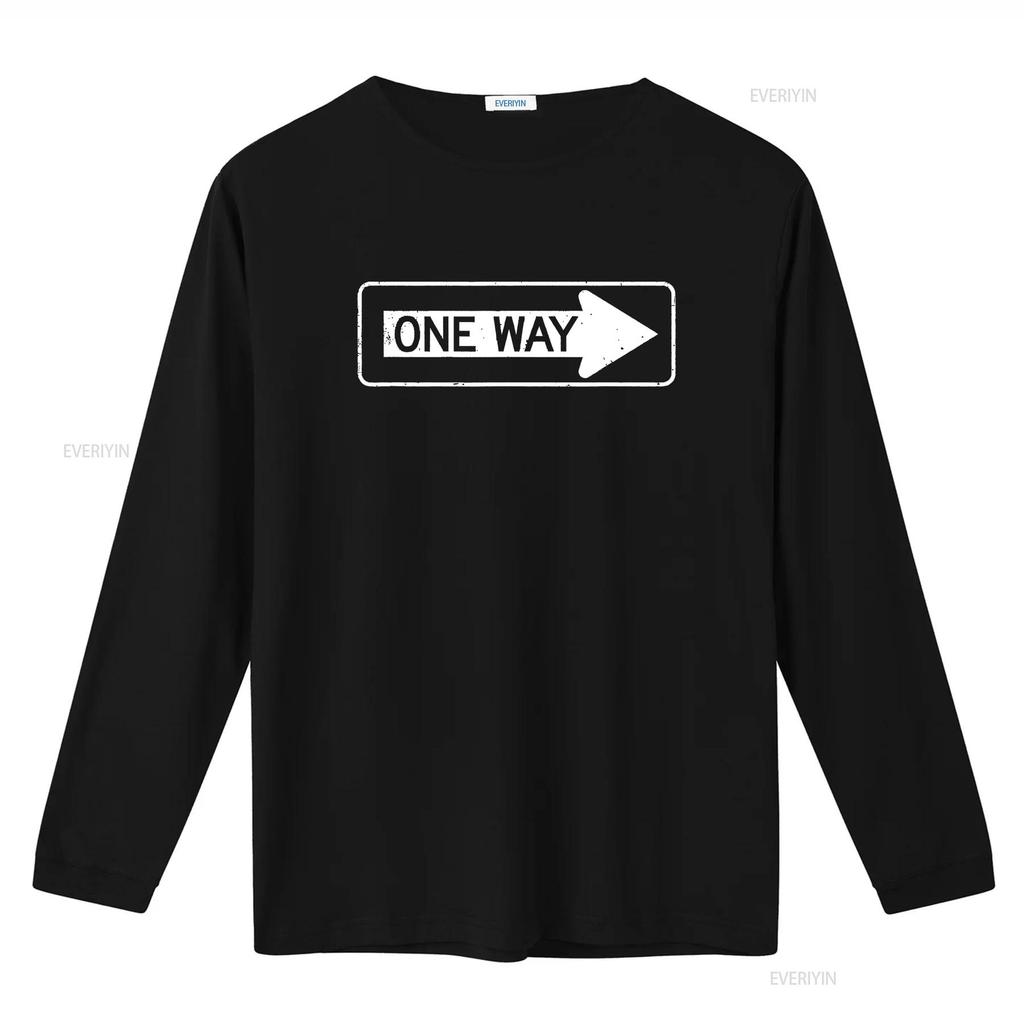 One Way Sign T Shirt vintage Washed streetwear Unisex Slightly Comfortable Stretched Top For Everyday Wear Casual Soft graphic