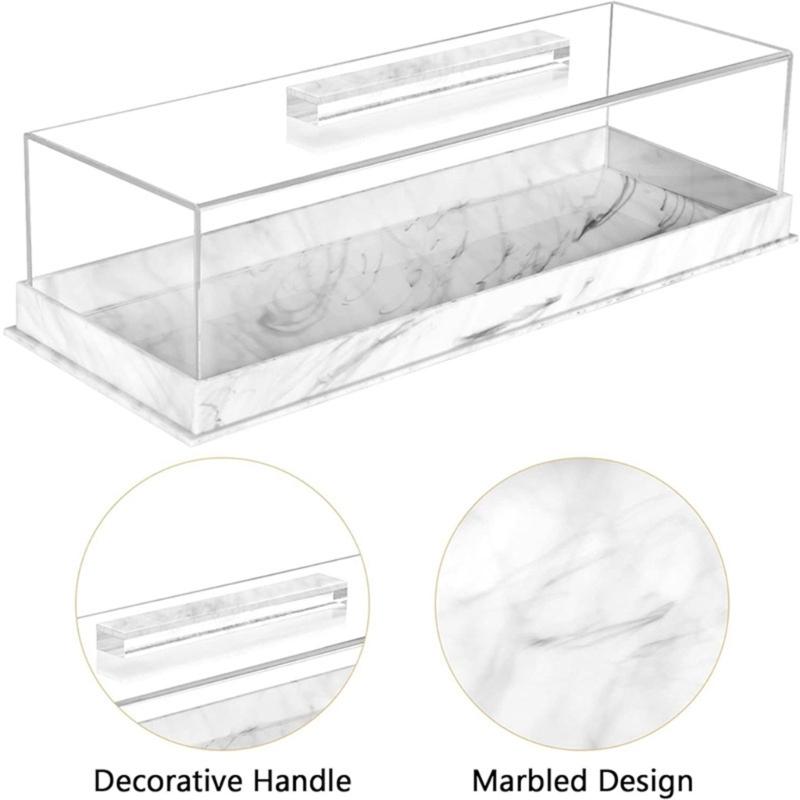 Rectangular Cake Display Box with Clear Lid Acrylic Cake Box Cake Container Cake Storage Tray for Home and Commercial
