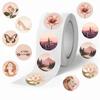 500 Pieces/roll Sticker Roll Sticker Cartoon Retro Print Creative Handbook Material Self-adhesive Seal Sticker