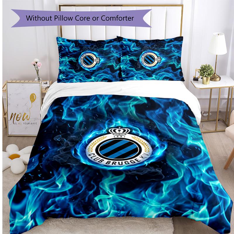 Club Brugge FC Printed 3PCS Bedding Set Breathable Duvet Cover with Pillowcases Decorative Bed Linen for Bedroom Home