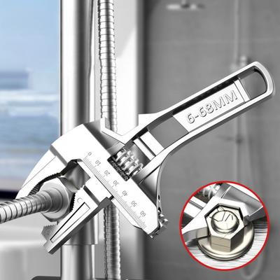 Nastavitelný klíč Přesné značky měřítka Extra široký 68mm otvor čelisti Krátká rukojeť Klíč Automobilové opravy Víceúčelový nástroj