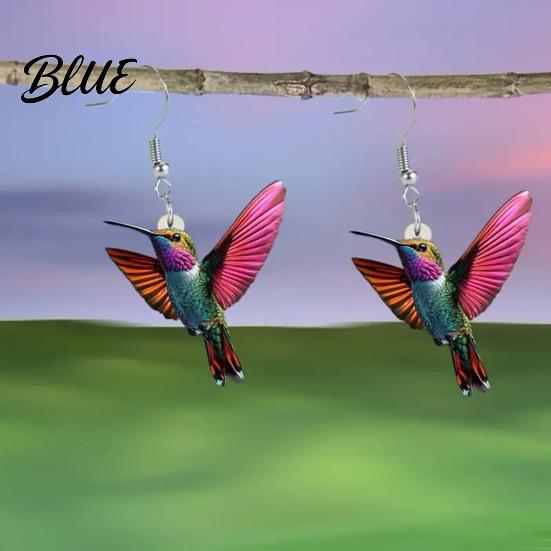 Lady Ear Jewelry 1 Pair Acrylic Colorful Bird Dangle Earrings