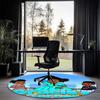 Gracie's Corner Printed Round Rug Carpet Chair Rug Area Rug Entryway Doormats,for Office Chair Living Room Bedroom Kitchen Room.