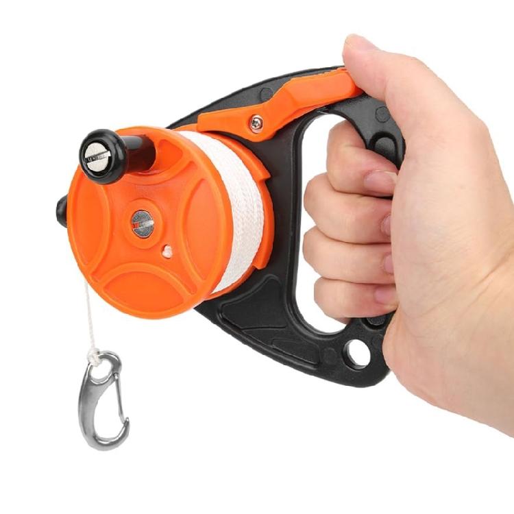 Diving Reel with Thumb Stoppers 46m/150ft Scubas Ratchets Dives Reel for Underwater Scubas Diving Snorkeling Enduring