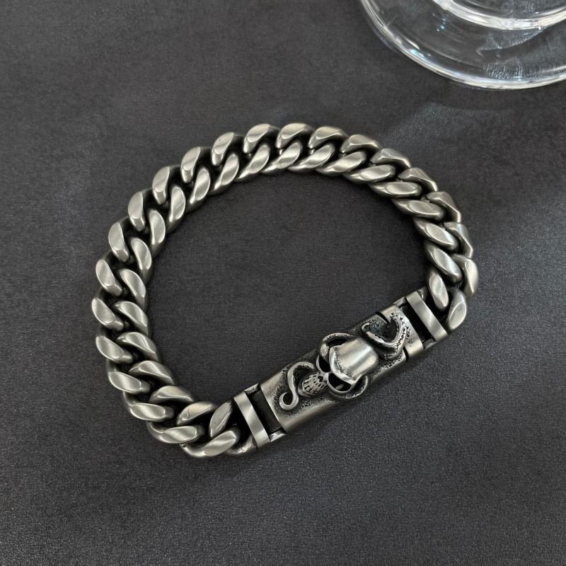 Europa Amerika Neuer Totenkopf Edelstahl Herrenarmband Tröpfelndes Parfüm Aromatherapie Mode Vielseitiger Schmuck