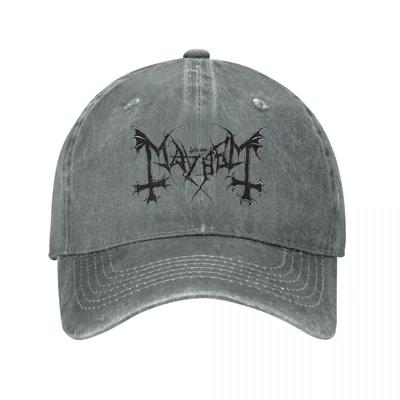 Mayhem Heavy Death Metal Rock Beyzbol Şapkaları Vintage Eskitilmiş Pamuklu Başlıklar Unisex Stil Açık Hava Aktiviteleri Şapkalar Şapka