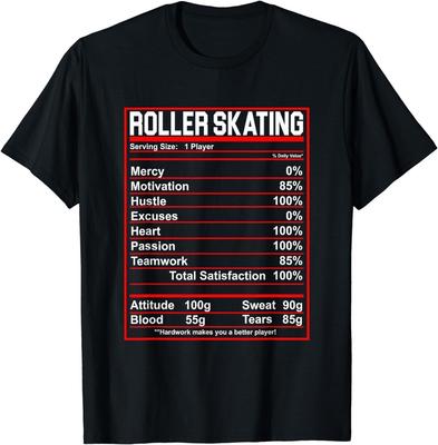 Rollschuhlaufen Nährwerte Skater Geschenk Unisex T-Shirt