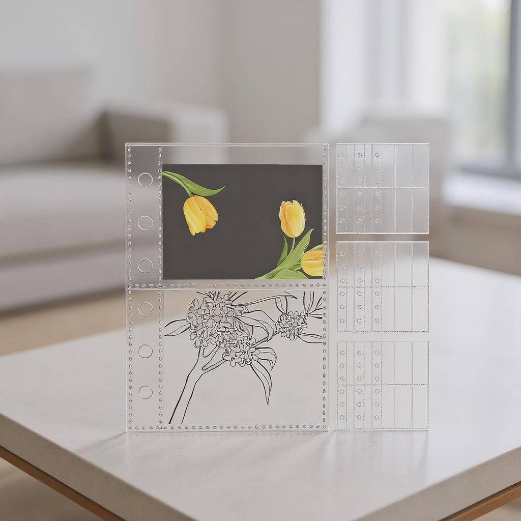 10pcs A7 6-Ring Binder Replacement Card Pages Card Protector Sleeves Sticker Book Transparent or Frosted Pages Replacement