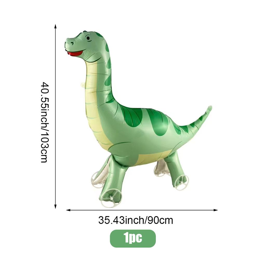 Cartoon Animals Stand Up Aluminum Film Balloons with Wheels Tiger Giraffe Elephant Dinosaur Birthday Party Decoration