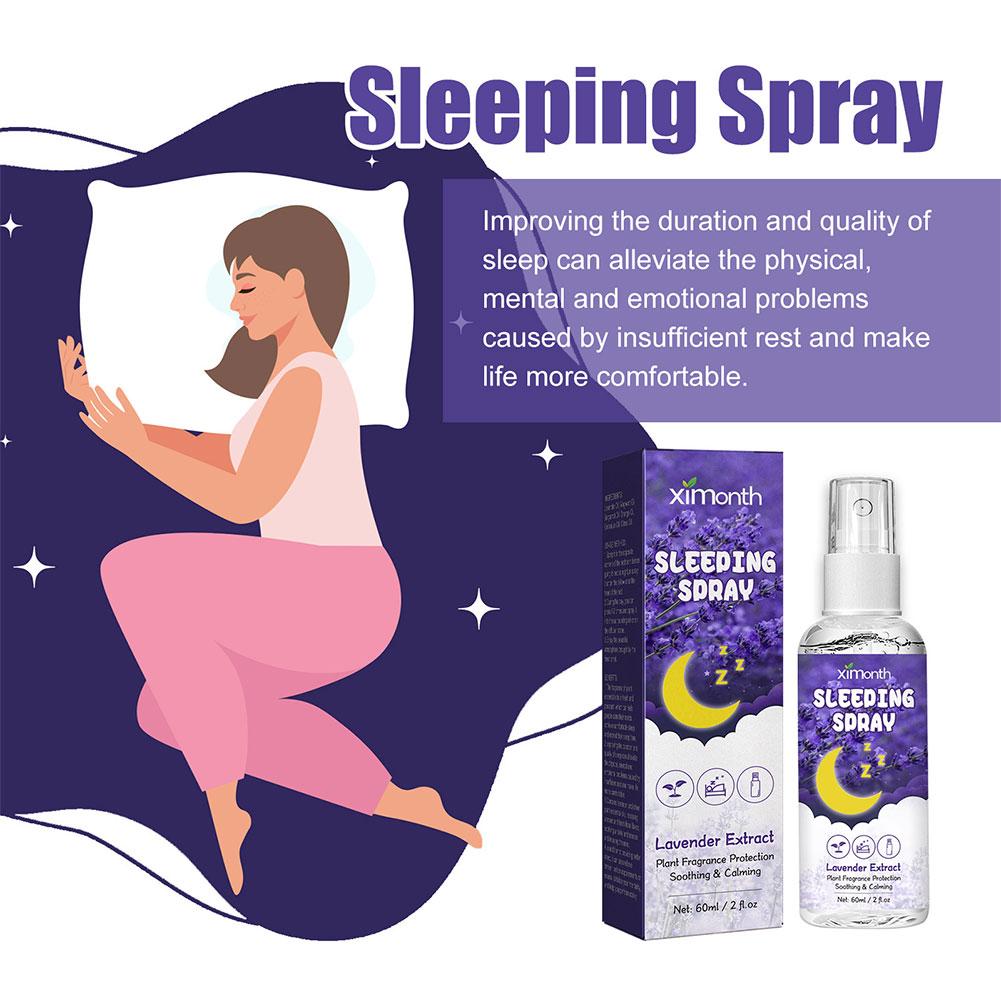 60Ml Lavender Sleep Spray Relieve Fatigue Anxiety Help Relaxing Body Aromatherapy Pillow Room Deep Sleep Natural Essential Oil