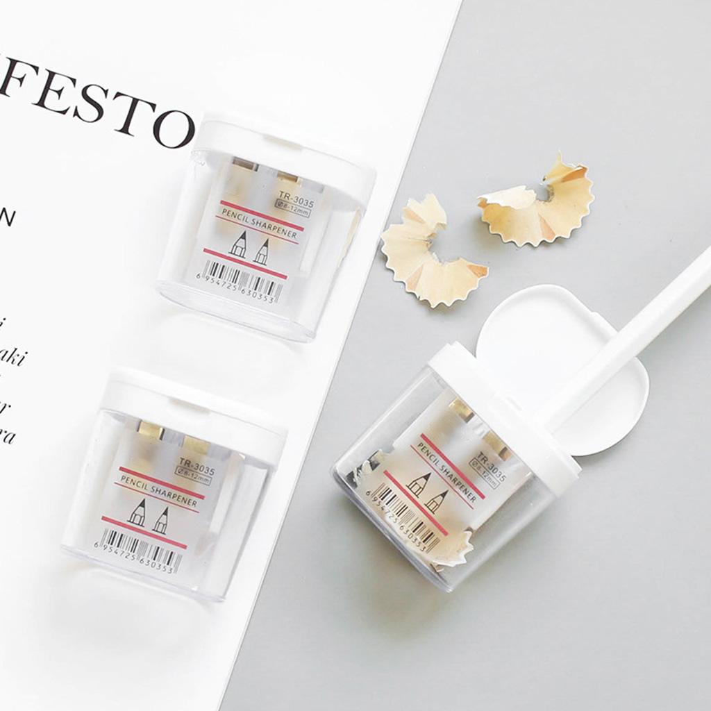 Mini Doppelspitzer Tragbarer Transparenter Bleistiftspitzer mit Deckel Klassenbelohnungen Partyzubehör für Kinder