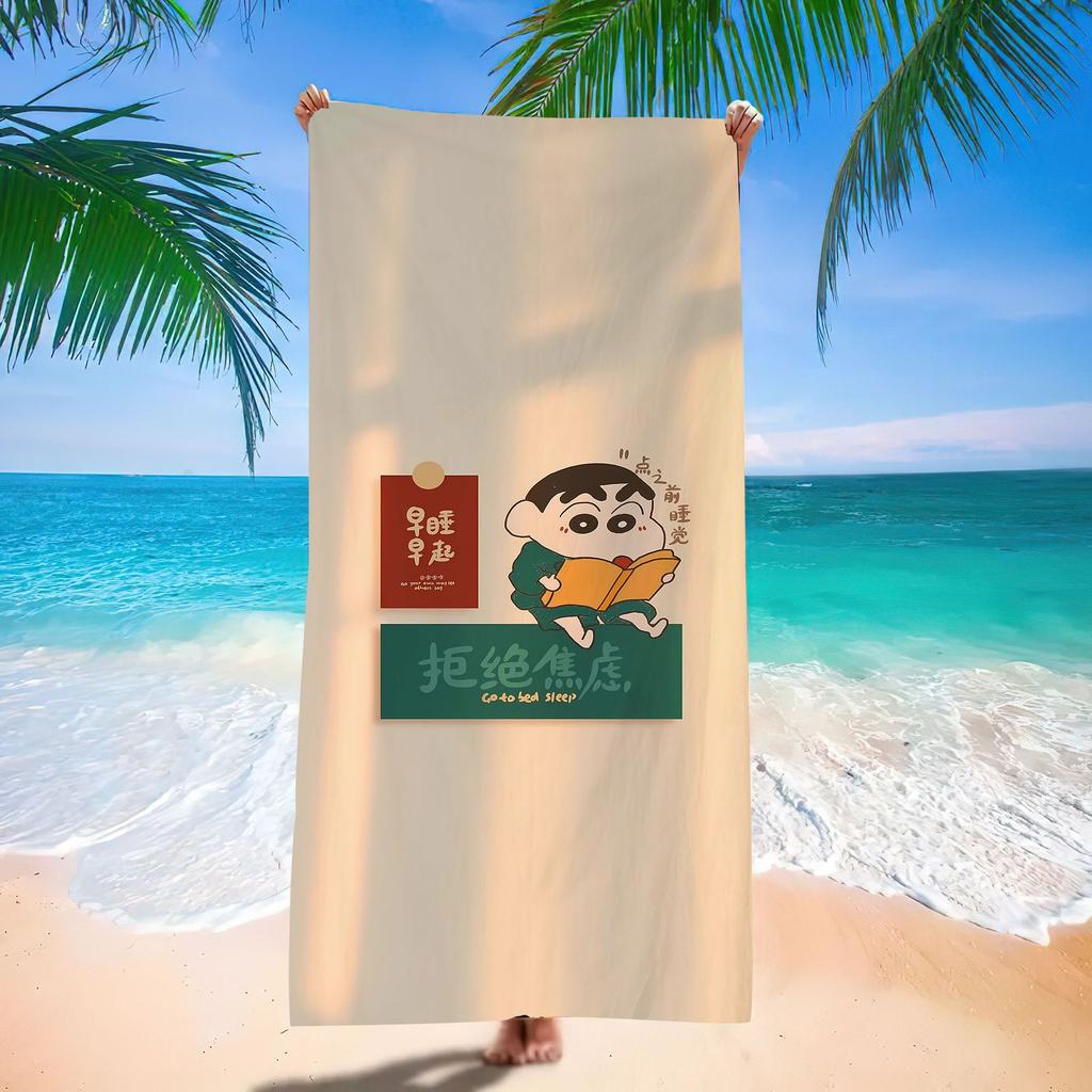 Extra Large Kids Quick Dry Bath Towel Cartoon Character Digital Print Double Sided Flannel Microfiber Beach Towel