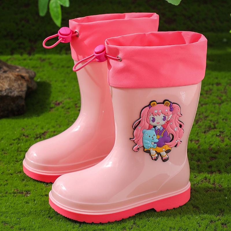 Kinder-Regenstiefel für Mädchen, Gummi-Schuhe für Kleinkind-Mädchen, Rutschfeste Regenstiefel für Jungen, Schüler und Kleinkinder, Wasserdichte Wasserschuhe