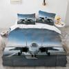 3D Fashion Plane King Queen Duvet Cover Aircraft Theme Bedding Set Kids Boys Men Sunset Airplane Polyester Comforter Cover