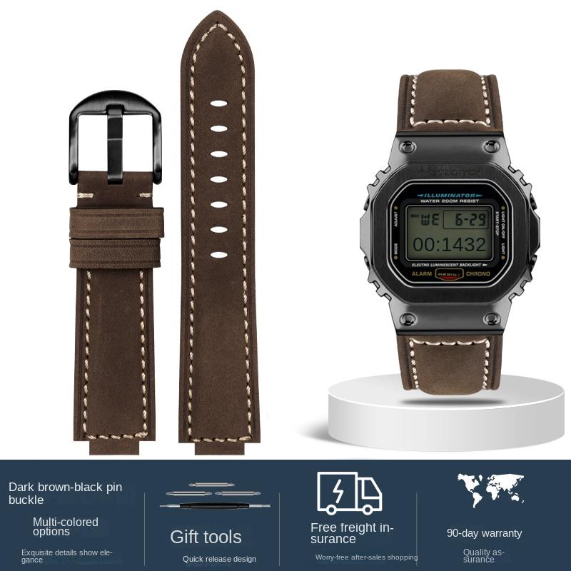 For Casio AP Farmhouse oak Watchband GA-2100 GM-2100 Modified frosted vintage leather watch strap 16m men Wrist band accessories