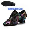 Women's Lady's Girl's Indoor Outdoor Oxford Leather Upper Chunky Heel Sneaker Heel High Ballroom Modern Latin Dance Shoes