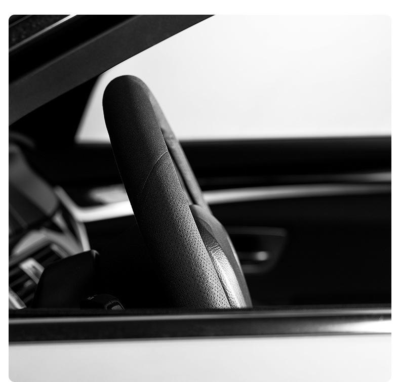Suede Steering Wheel Cover for 20 Lynk & Co Models (03+, 03, 02, 05, 06) & Genuine Leather Cover for 2021 Model 01