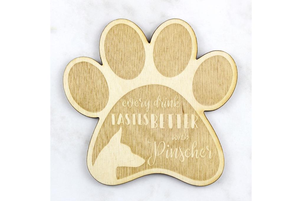 Pinscher tedesco - Sottobicchiere per tazza, sottobicchiere inciso con cane, regalo per amanti dei cani del marchio Art-Dog