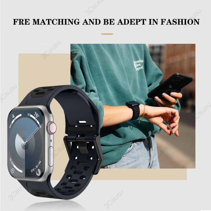 

Класичний ремінець для Apple Watch Band 44 мм 45 мм 49 мм 40 мм 41 мм 38 мм 42 мм М’який силіконовий спортивний браслет iwatch Serise 9 8 7 SE 6 5 9 Ultra 2 49mm