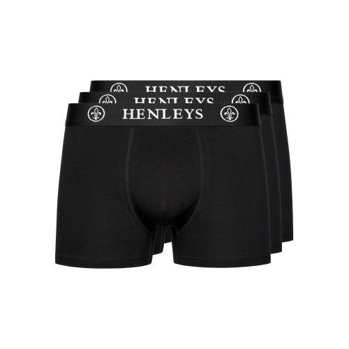 Boxer da uomo Henleys McBlacken (Confezione da 3) L nero