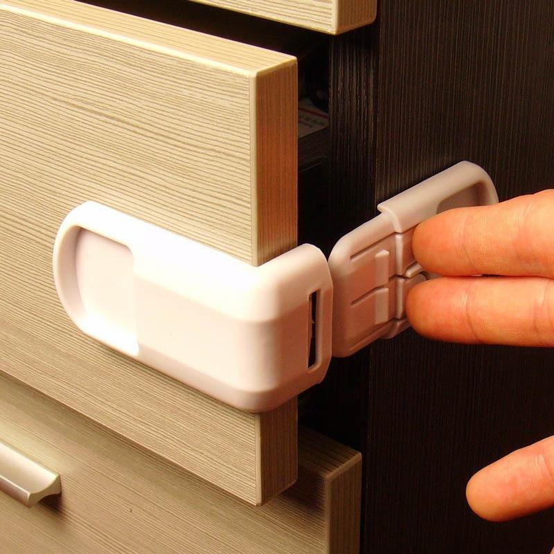 Baby Safety DrawerDouble snap multifunction Lock Anti-Pinching Hand Cabinet Lock Baby Safety Protection From Children Security
