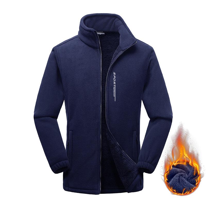 Plush and Thickened Winter Casual Standing Collar Warm Jacket with Fleece Fleece Sports Cardigan and Fleece Hoodie