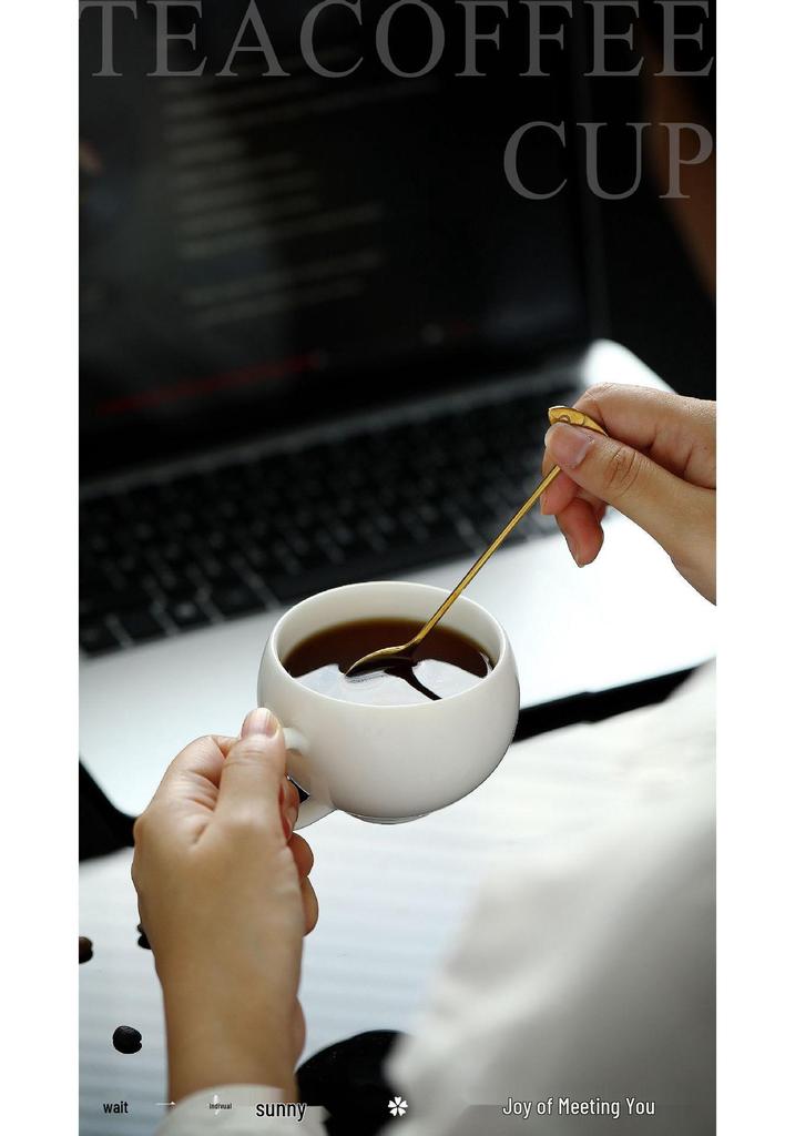 White Twilight Ceramic Coffee Cup & Saucer - Simple Porcelain Mug for Pour-Over, Water, or Tea