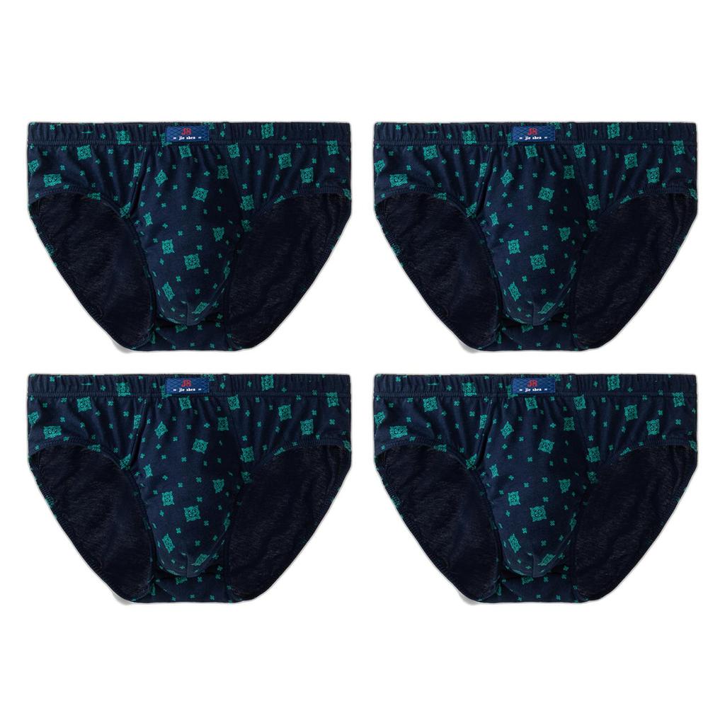 4PCS Men's Cotton Underwear Mid-Waist Breathable Briefs Man Panties Comfortable Underpants L XL XXL 3XL 4XL