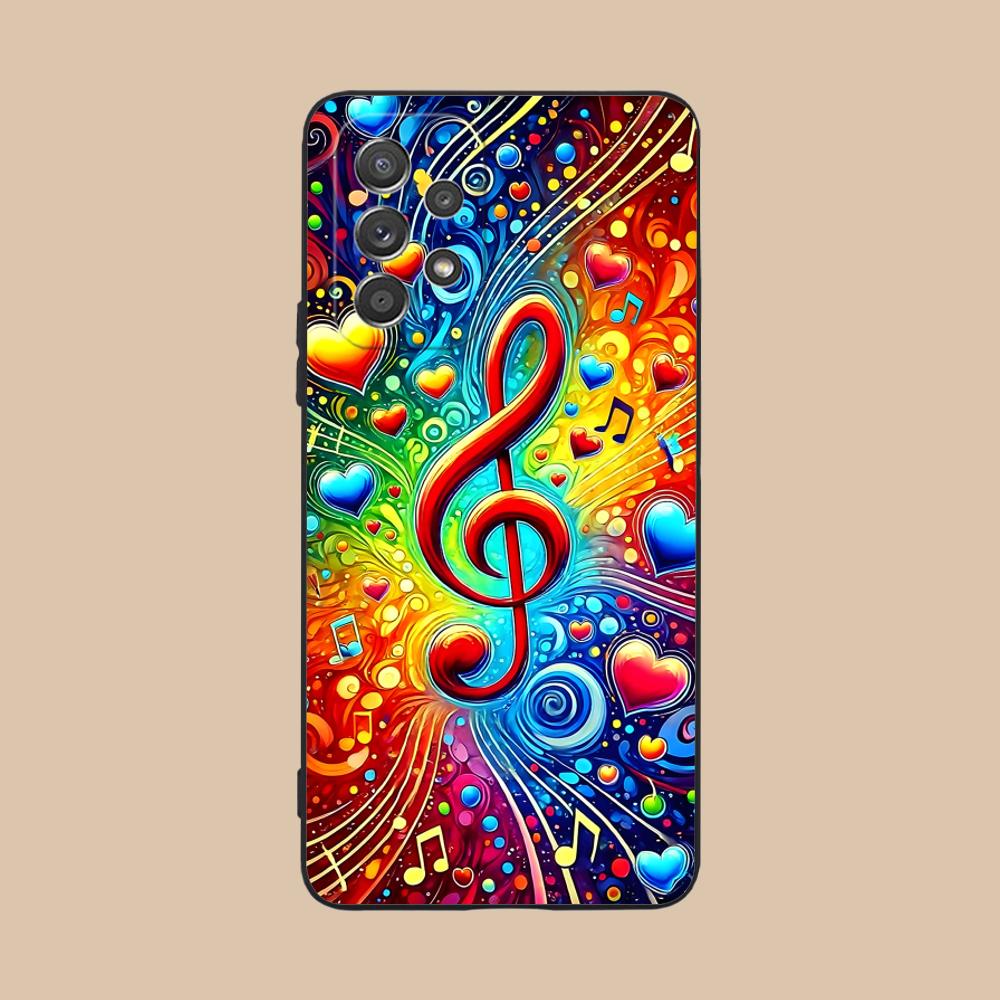

Musical Note Staff Mobile Phone Case for Samsung Galaxy A56 55 54 53 52 51 36 35 34 23 16 15 5G Colorful Cover Luxury Pretty Galaxy A16