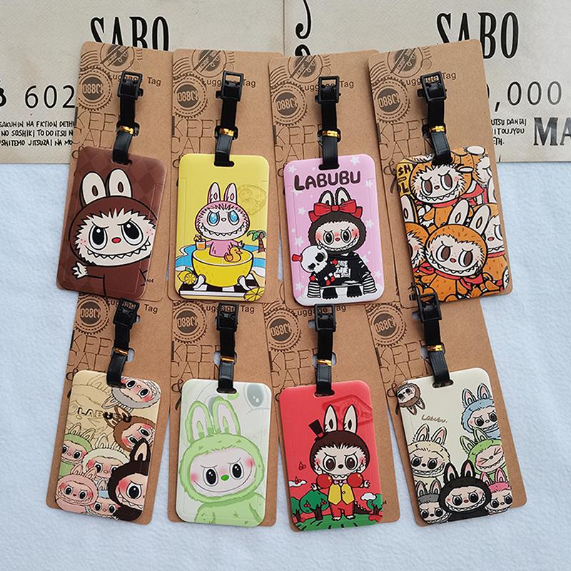 Cartoon  Labubu Travel Luggage Tags Cute Suitcase Hangings Decoration Portable Luggage Consignment Identification Tags