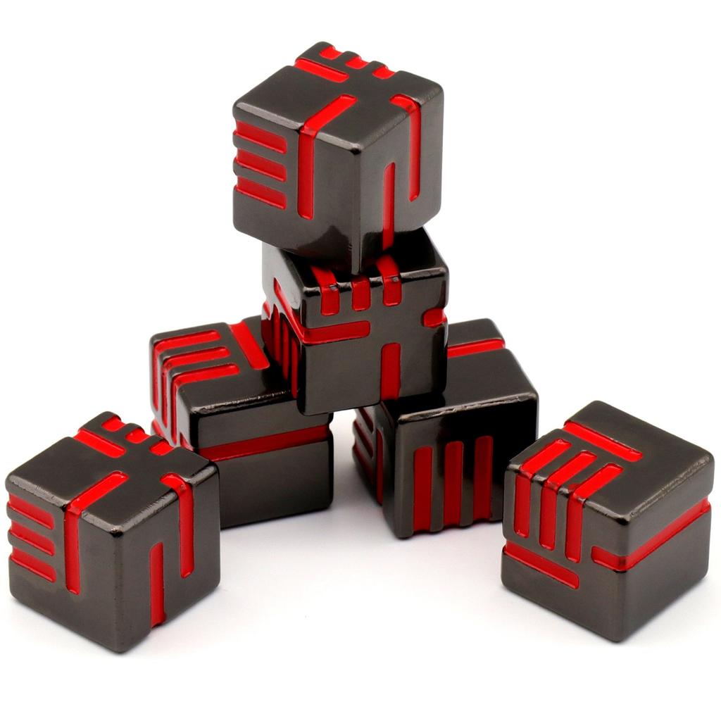 D6 Metal Dice Set, 6 Sided Dice 6 Pieces Solid Metal Game Dice for DND Role Playing Game RPG Pathfinder Shadowrun Warhammer D&D Accessories Gift