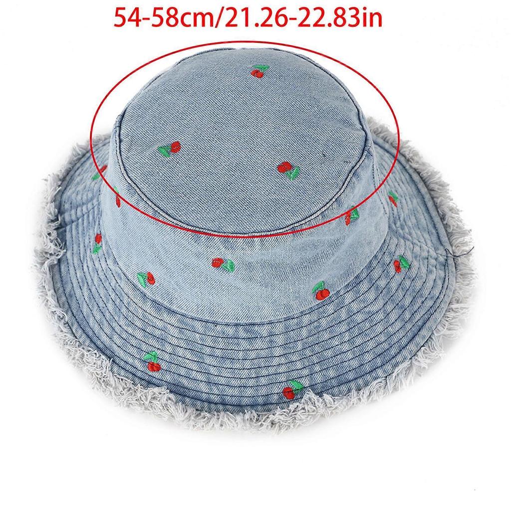 Popular WashedFabric Fishing Hat for Girl Fisherman Hat Women Beach Hat Photowear Sun Hat Outdoor Fishing Camping Hat light blue