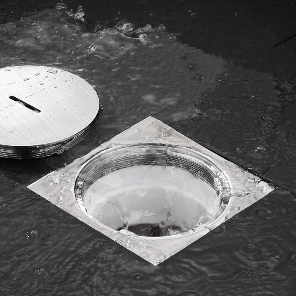 Stainless Steel Square Shower Drain Removable Bathroom Drainage Bathroom Shower Accessories