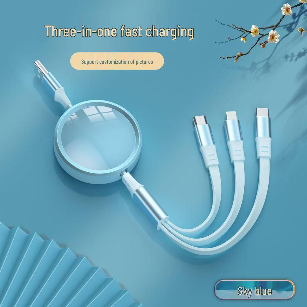 100W Type-C 3-in-1 Fast Charging Cable for Huawei, Android, and Apple Devices