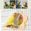 Flower Bird Cage Perch Mirror Bird Cage Hanging Perch Toys with Mirror for Cockatiels Parakeet Small Birds