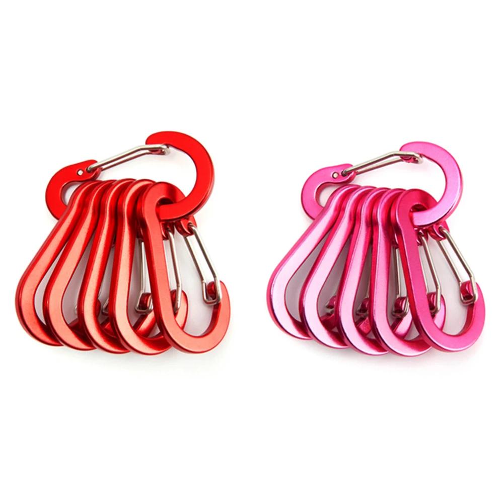 6 Pieces 12 Pieces Outside Camping Multi-tool Carabiner Steel Small Carabiner Clip Fishing Accessories High Quality Practical Daily Use